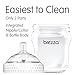 Baby Brezza Two Piece Natural Baby Bottle with Lid - Ergonomic, Wide Neck Design Makes it The Easiest to Clean - Modern Look - Anti-Colic - BPA Free Plastic - White - 5 Ounce - 1 Bottle