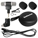 Fantaseal Stereo Mic Kit for GoPro Microphone GoPro Travelling Microphone GoPro Interview Microphone w/ Stereo Windproof Mic +Extension Cable + Sterero GoPro Mic Adapter Converter for Hero 4 / 3+ /3