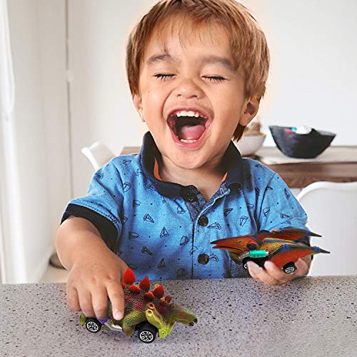 image for KONGKISS Dinosaur Toy Pull Back Cars - Dinosaur Toys Cars Vehicles New