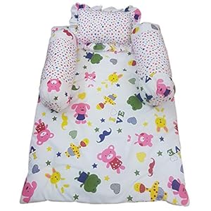 KooKyKooby Baby 4pc Bedding Set Animal Prints (100% Made in India) (Pink)