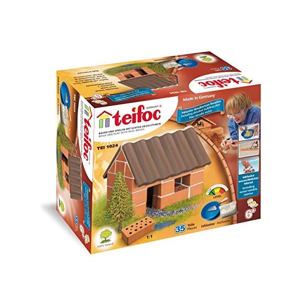 Teifoc TEI 1024 Steinbaukasten - Kleines Einfamilienhaus, Konstruktionsspielzeug fÃ¼r Kinder ab 6 Jahren, Bastelset fÃ¼r MÃ¤dchen und Jungen mit Mini Ziegelsteinen