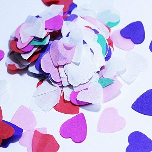 Vincenza PAPER HEARTS RED WHITE RAINBOW PINK Confetti Wedding Table Occasion Just Married Love Decoration Decor UK (RAINBOW)