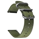 Xiaomi Amazfit Bip Band,ViCRiOR Premium Soft NATO Woven Nylon Quick Release Replacement Strap Watch Band with Metal Buckle for for Xiaomi Amazfit Bip Women Men, Army Green
