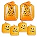 Juvale Pack of 6 Halloween Trash Bags, Small and Medium Sized Pumpkin Leaf Bags - The Perfect Fall Lawn Outdoor Decoration, Orange