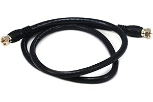 Monoprice 103030 75-Ohm Quad Shielded CL2 F-Type Coaxial RF Cable