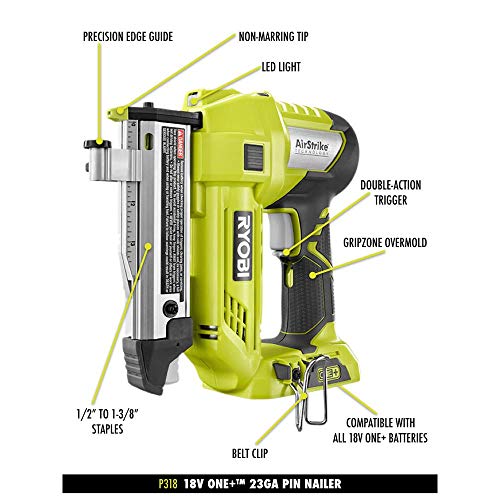 Ryobi 18Volt ONE+ LithiumIon Cordless AirStrike 23Gauge 13/8 inch