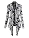 WSK1072 Womens Off-Duty Open Front Tie Dye Cardigan XXL WHITE_BLACK