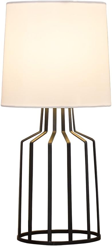 SEVETILKA Modern Style Decorative Metal Base Living Room Bedroom Beside Table Lamp,Table Lamps with White Fabric Lampshade.