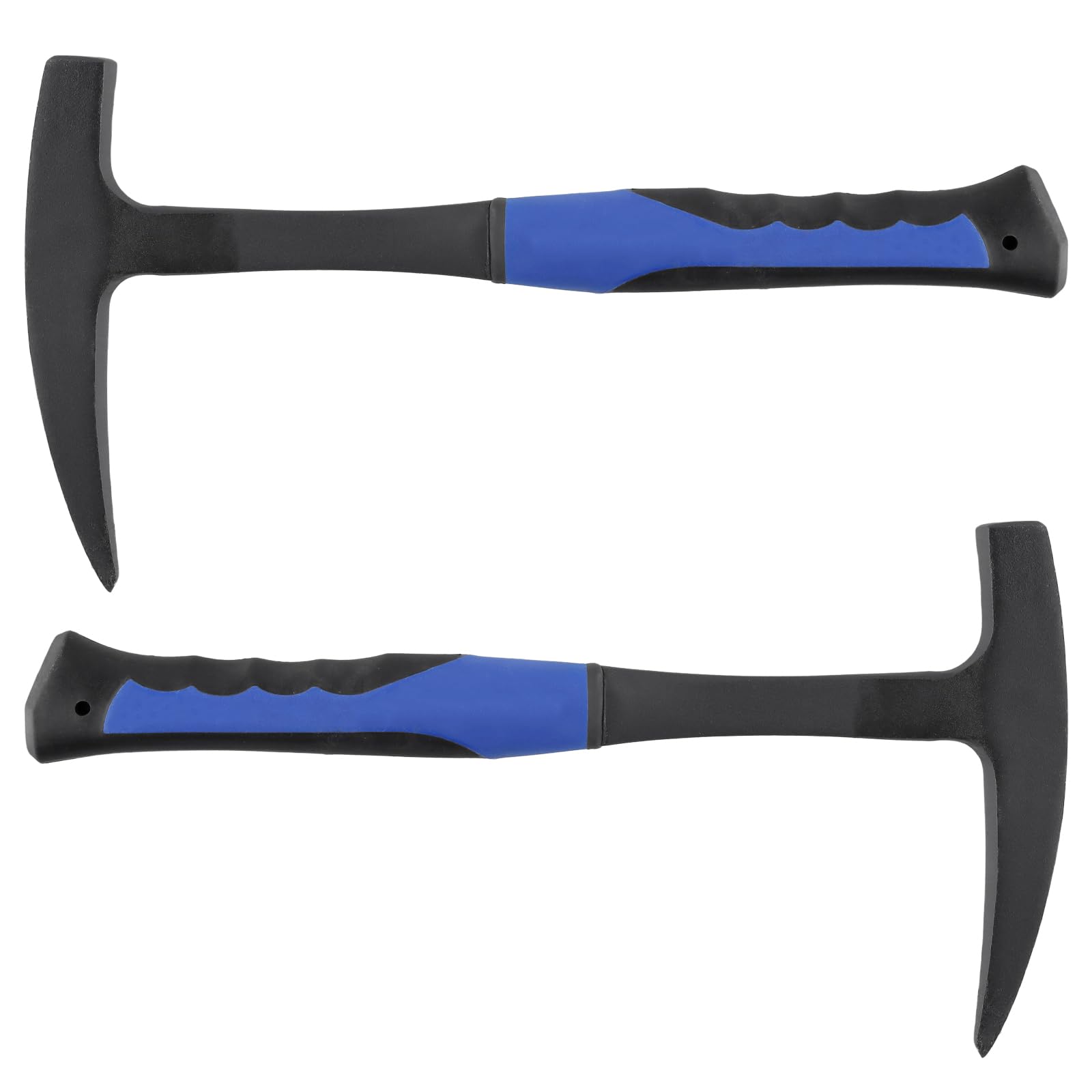 PINGEUI 2 Pack 32oz Rock Pick Hammer, 33.5 cm with Shock Reduction Grip, Duckbill Pointed & Flat Head for Mining, 2.2 lbs