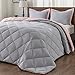 downluxe Twin Comforter Set - Pink and Grey Twin Comforter, Soft Bedding Sets for All Seasons -2 Pieces - 1 Comforter (66