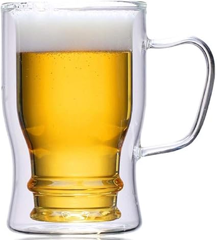 Amazon Co Jp Morningplace ダブルウォール グラス ビール ジョッキ タンブラー 二重構造 耐熱 保冷 350ml 550ml ホーム キッチン