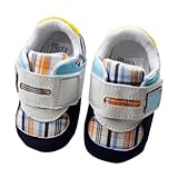 Toddler Boy Fuax Leather Crib Shoes Soft Sole Velcro Sport Sneakers