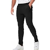Suvifuly Men's Chino Casual Pants Slim Fit Skinny Tapered Cotton Dress Pants Stretch Jogger Golf Sweatpants with Pockets