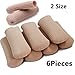 Toe Caps Closed Toe Fabric Sleeve Protectors with Gel Lining, Prevent Corn, Callus and Blister Development Between Toes, Soften and Soothe the Skin 6 Pieces 2 Different Sizes of 2.78” (Toe Caps)