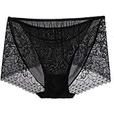 SilRiver Women's 100% Mulberry Silk Brief Panties,Lace Trim,Breathable Comfortable Hipster, Second Skin Underwear