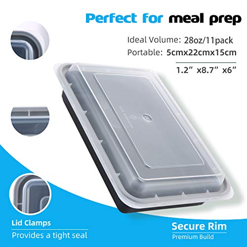 TT Meal Prep Containers Single Compartment 11 Pack Heavy Duty Container