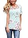 Lovezesent Women's Crosss Front V Neck Floral Print T-Shirt Blouses X-Large Green