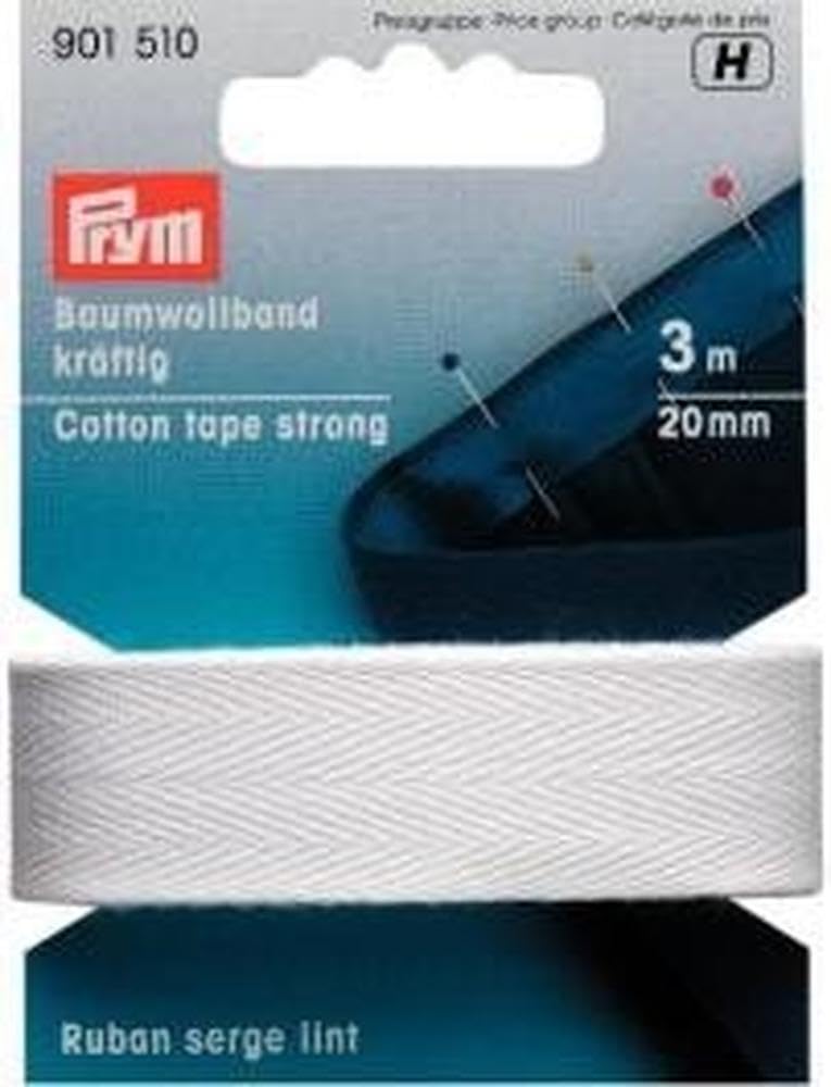 Prym - Prym Strong White (20mm, 3m) Cotton Tape - 1 Unit — image 1