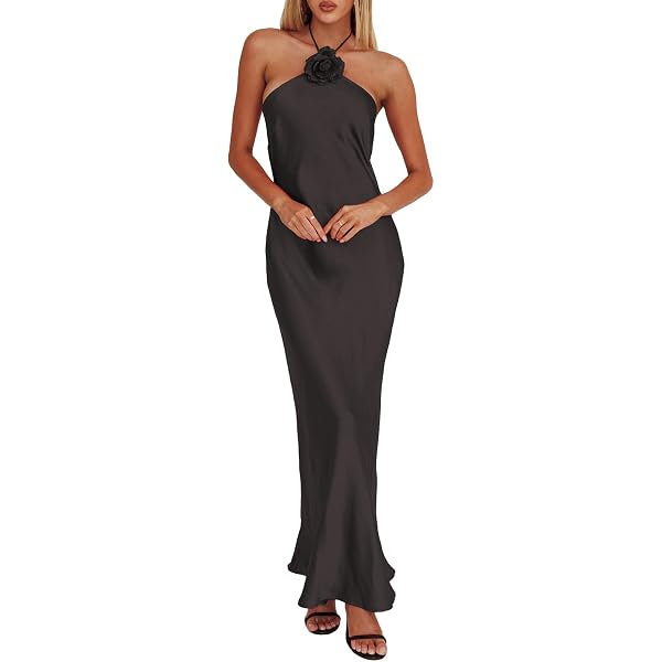 Women's Halter Corset Dress Elegant Tie-up Halter Neck Sleeveless Backless  Cocktail Party Dress (A-Black, S) at Amazon Women's Clothing store