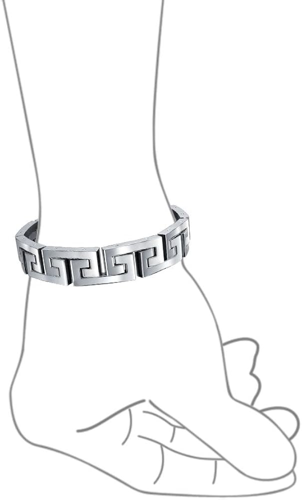 Bling Jewelry Stylish Masculine Geometric Infinity Key Link Bracelet Teens Men Silver Tone Stainless Steel 8.5 Inch Length and 12MM Width - Image 4