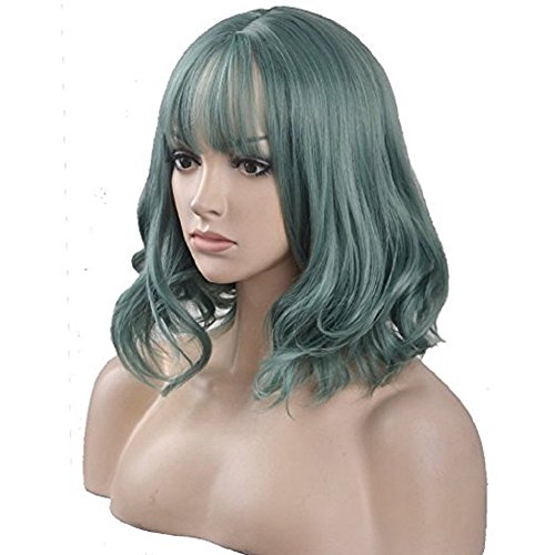 Daots 14 inches curly wigs with bangs for women girls h…