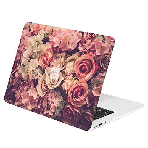 TOP CASE - Air 13-Inch Floral Pattern Rubberized Hard Case for Macbook Air 13" Model: A1369 / A1466 - Lavish Floral