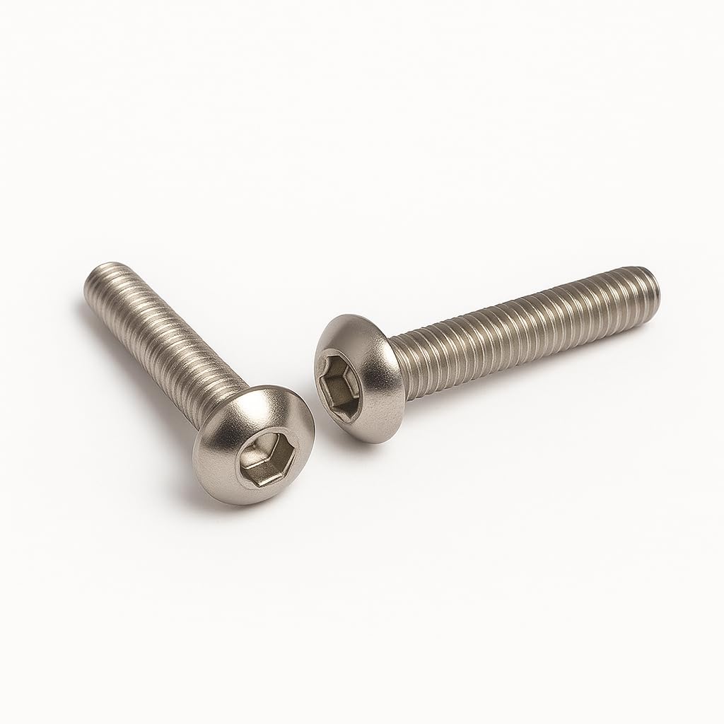 Rubigo M4 Bolts, M4 x 35mm Hex Socket Button Head Machine Bolts - DIN 933 Standard A2 304 Stainless Steel Hex Socket Cap Screws, Fully Threaded for Industrial,Indoor,Outdoor Use, Pack of 20