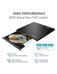 External CD DVD Drive, Hobest Portable USB-C & USB 3.0 CD DVD + -RW ROM Burner Writer Optical Drive, High Speed Data Transfer for PC Laptop Desktop MacBook Mac Windows (with Protective Carrying Case)