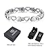 Starista Magnetic Therapy Bracelet Titanium SteelHeart Hollow Birthday Gifts for Her with Free Link Removal Tool And Gift Box