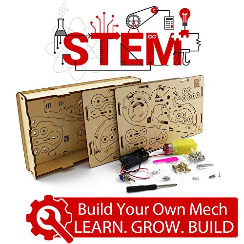 DIY Leaping Vehicle Kit - 3D Wooden Puzzle Mechanical STEM Toy - Build It Yourself Robotics Kit