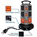 Surge Protector Power Strip, Lovin Product Safety Universal Electric Charging Station; with 10 Outlets 4 USB/Rotating Tower/ 6 feet Cord Wire Extension Power Strip Tower (10 Outlets 4 USB)