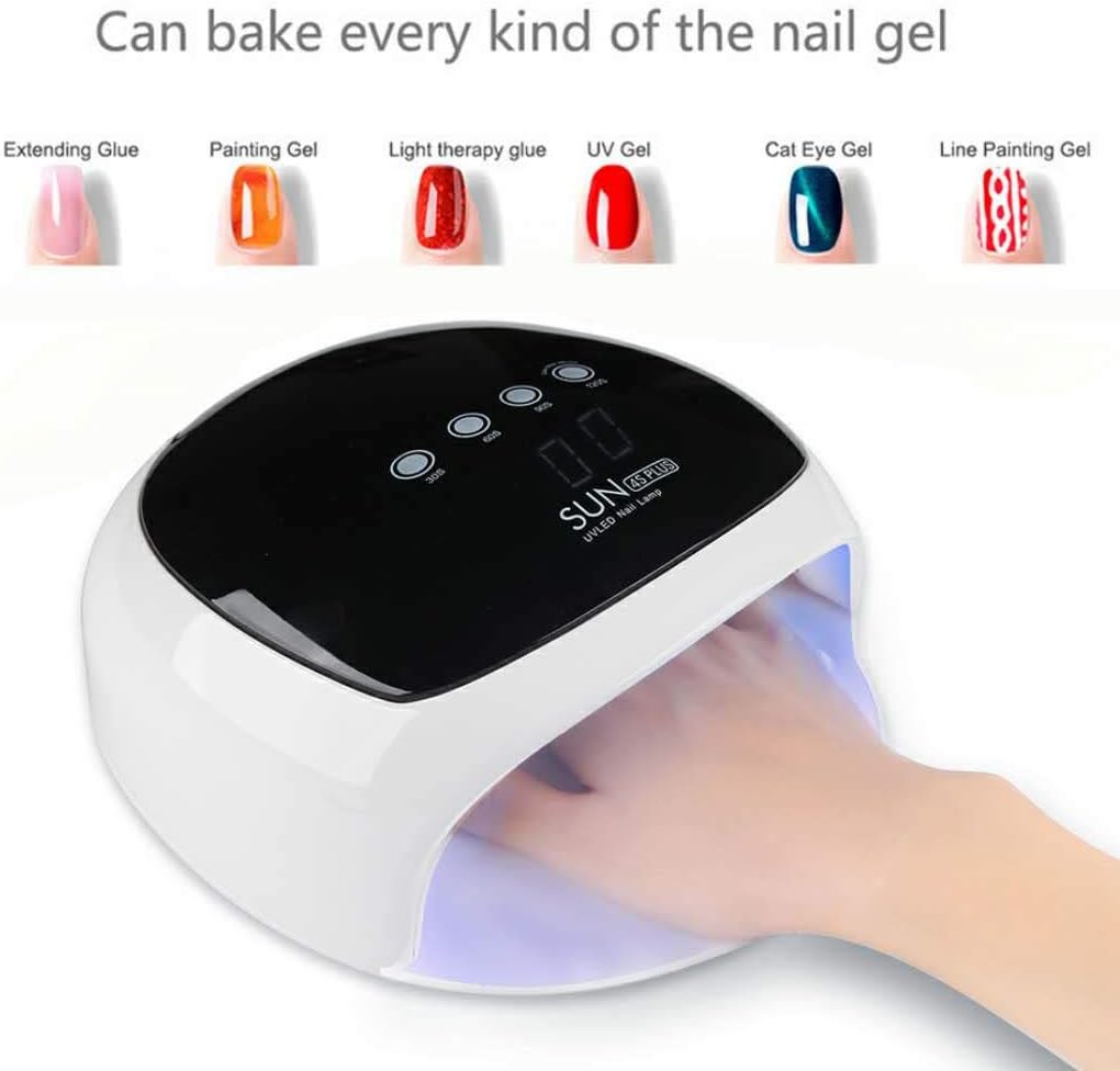 KUNIDE 52W UV LED Nail Lamp Dryer for Fingernail & Toenail Gel Nail Polishes Professional Nail Dryer with Sensor and 4 Timer Settings - White