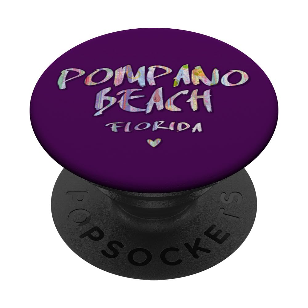 Pompano Beach Florida - Pompano Beach FL Watercolor Logo PopSockets Swappable PopGrip