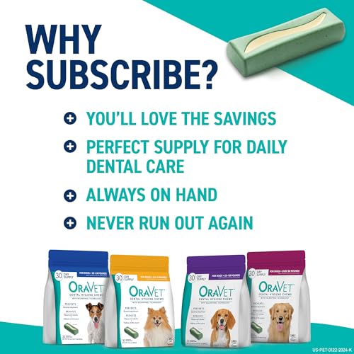 ORAVET DENTAL CHEWS FOR DOGS, ORAL CARE AND HYGIENE CHEWS (LARGE DOGS, OVER 50 LBS.) PINK POUCH, 30 COUNT (PACK OF 1)