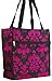 Magenta Pink Floral Damask Travel Tote Bag 12 Inch