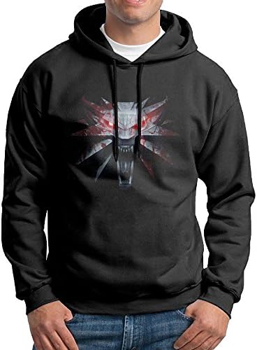 The Witcher 3 Medallion Mens Drawstring Long Sleeve Hooded Sweatshirt Black