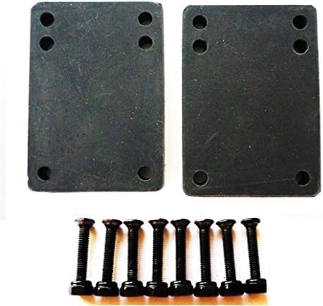 VJ Longboard Skateboard Riser Pads 6mm 12mm 14mm w Hardware Screw 1.25 1.5 1.75 2 inch, Black