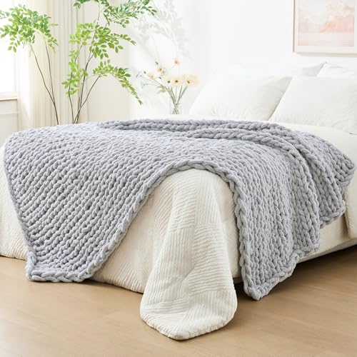 Bigacogo Chunky Knit Throw Blanket