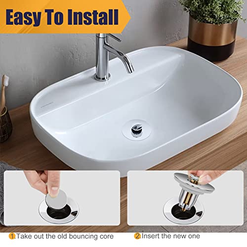 Lerany Bathroom Sink Stopper, Pop Up Drain Stopper Fits 1.06~1.96 Inch Drain Hole, Anti Clogging Bathtub Stoppers with Filter Basket, Universal Sink Drain Strainer for Bathroom, Basin and Bathtub