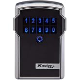 Master Lock Wall Mount Digital Key Lock Box, Bluetooth, iOS Android 5441EC | Wall Mounted Digital Lock Box, Electronic Key Safe, Sharable Keypad Codes, Bluetooth Connection To App, 3-1/4-inch Wide