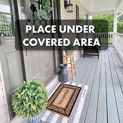 Coco Mats 'N More Black Blooming Hearts Bordered Personalized Coco