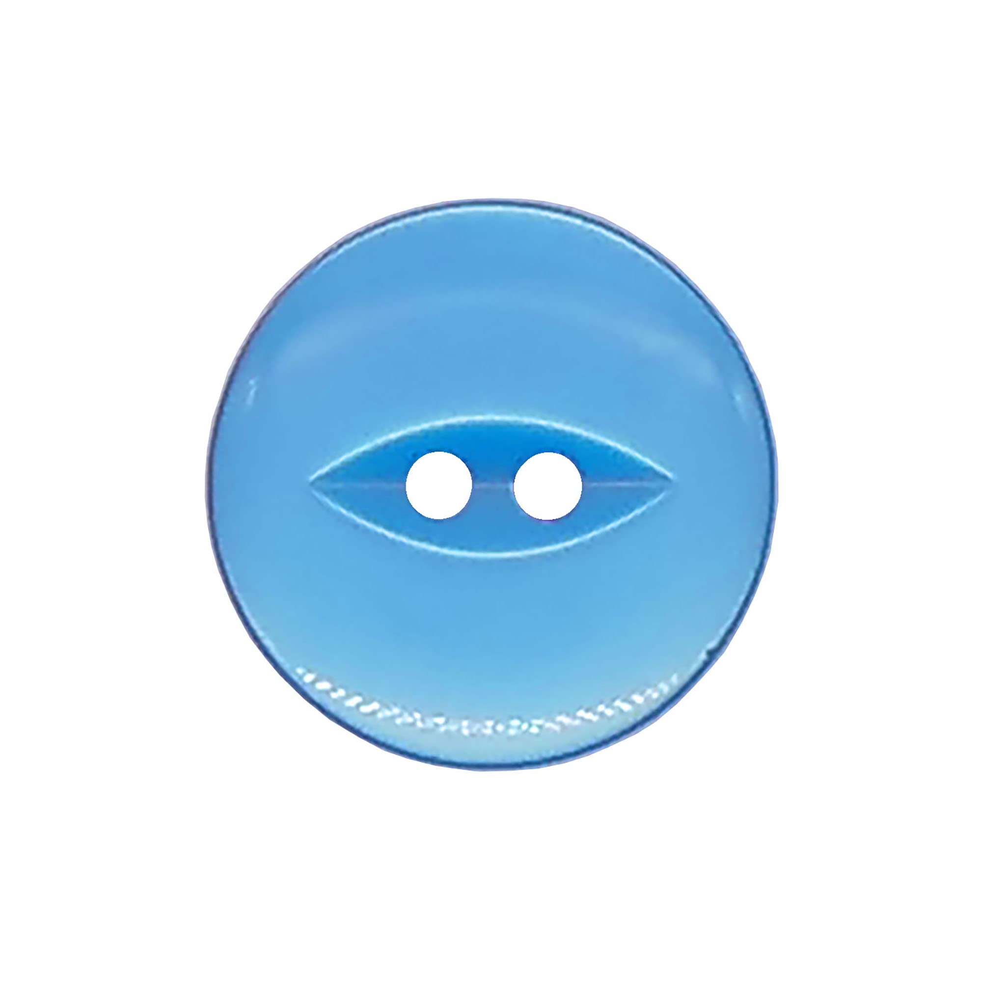 The Bead Shop 20 Pack Round Fish Eye Buttons, Baby Buttons, Sewing, Knitting & Crafts - Bright Blue 14mm / 22 Lignes