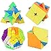 D-FantiX Speed Cube Bundle, Moyu Mofang Jiaoshi Megaminx Pyramid Skewb Square-1 Cube Stickerless Non-Cubic Cubing Classroom Gift Box
