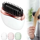 Mini Hair Straightener, 2 in 1Cordless Rechargeable Fast Heating Portable Hair Straightener Comb with Mirror & 3 Temp Settings & Anti-Scald Shell, Perfect for Travel Use (White)