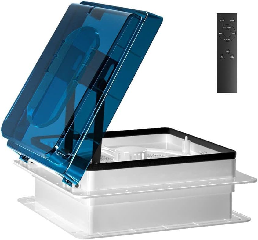 Photo 1 of 2012 Air Max 14" Vent RV Roof Vent Reversible Exhuast Fan, Ultra Low Sound RV Air Ventilation Ceiling Fan 12V Remote with Rain Sensor