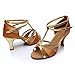 HROYL Women's Latin Dance Shoes Satin Ballroom W7-W09