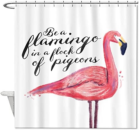 Ojngdafs Flora the Flamingo Art Print Soft Polyester Shower Curtain Fabric 60"x72"
