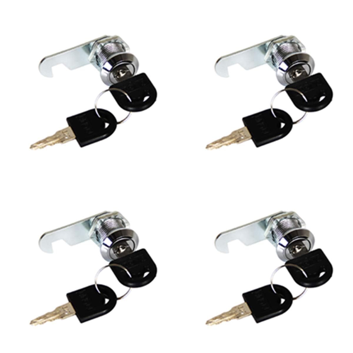 TOP-VIGOR 4Pcs 25mm Security Cam Lock, Cabinet Drawer Security Mailbox Locks with 8 Keys for Cupboard, Drawer, Wardrobe, Letter Box and Toolbox, Keyed Alike