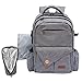 Diaper Bag Backpack | Easy Travel for Active Parents | Max Durability & Storage Capacity | Light Gray Classic Unisex Style | Bonus Change Pad & Insulated Bottle Sleeve | Large Diaper Backpack