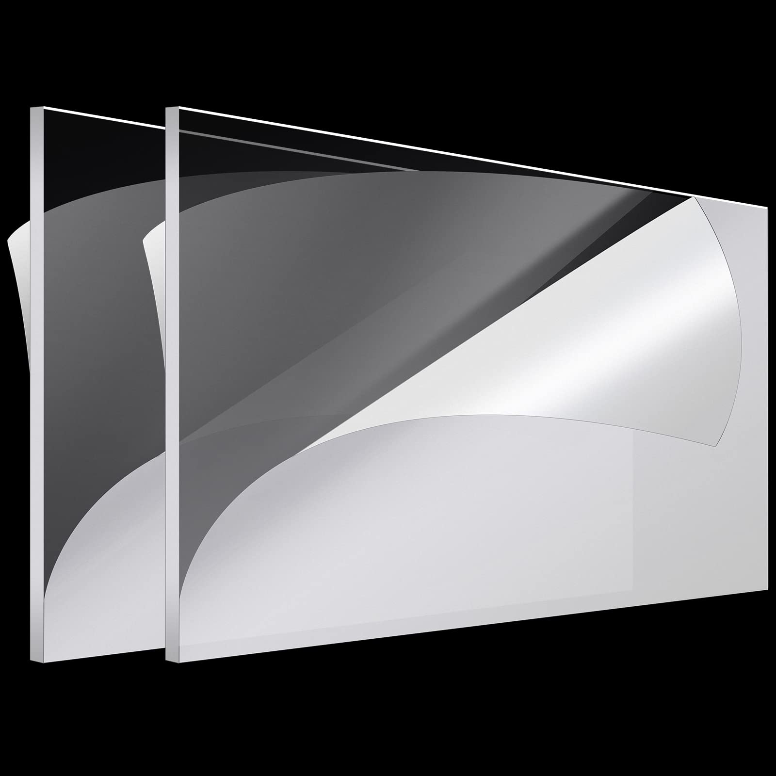Photo 1 of Roowest 2 Pcs 24 x 48 Inch, 1/4 Inch Thick Clear Acrylic Plexiglass Sheets Transparent Plastic Panels Sheets Cut to Size Cast Acrylic Board Panel with Protective Film for Craft DIY Project Sign Frame